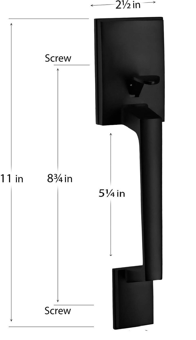 Berlin Modisch Single Cylinder HandleSet with Lever Door Handle (for Entrance and Front Door) Reversible for Right and Left Handed deadbolt Handle Set Iron Black Finish - Image 2